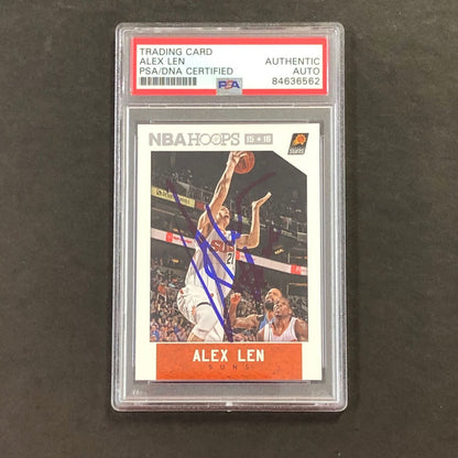 2015-16 NBA Hoops #75 Alex Len Signed Card AUTO PSA Slabbed Suns