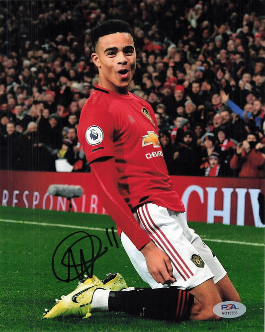 Mason Greenwood signed 8x10 photo PSA Marseille Autograph Sliding