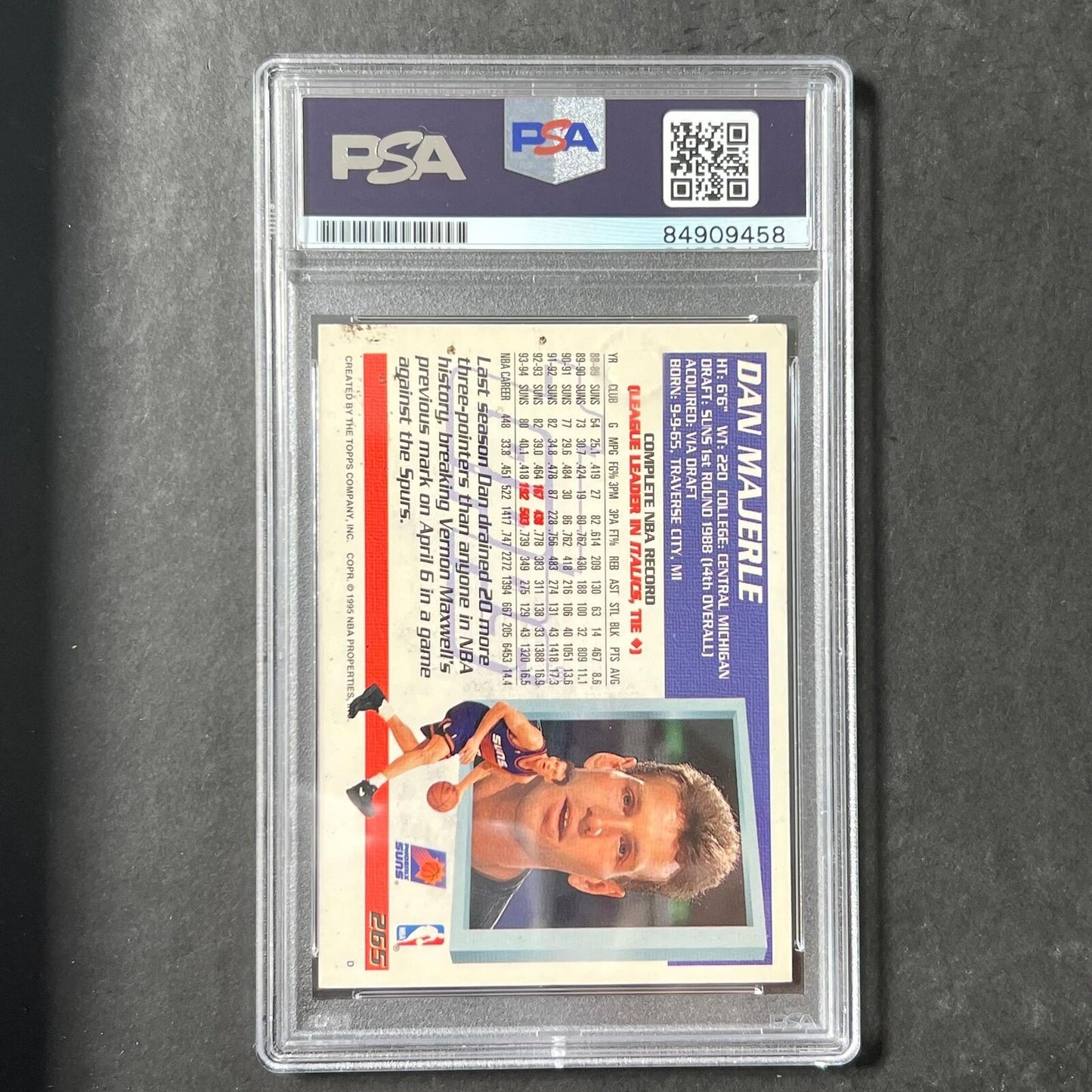 1993-94 Topps #265 Dan Majerle Signed Card AUTO PSA Slabbed Suns