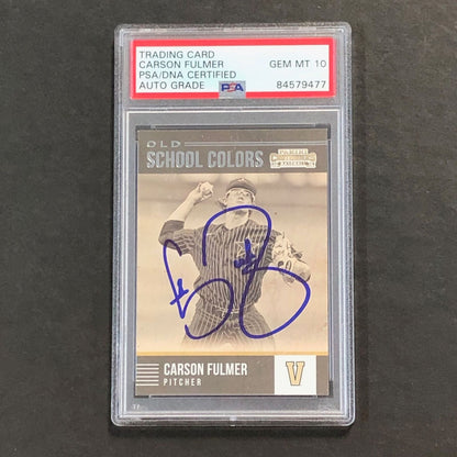 2015 Panini Contenders Old School Colors #37 Carson Fulmer Signed Card PSA Slabb