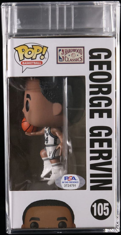 George Gervin Signed Funko Pop #105 PSA/DNA Encapsulated Auto Grade 10 Gem Mint