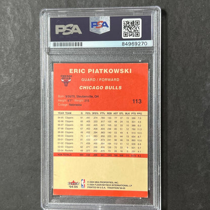 2004-05 Fleer #113 Eric Piatkowski Signed Card AUTO PSA Slabbed Bulls