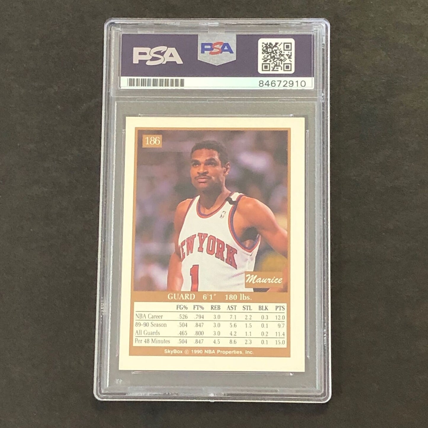 1990-91 NBA Skybox #186 Maurice Cheeks Signed Card AUTO 10 PSA Slabbed Knicks