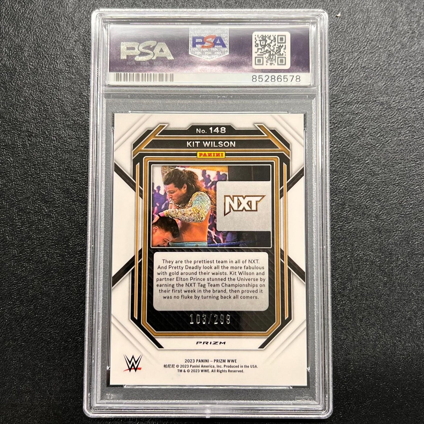 2023 Panini Prizm NXT #148 Kit Wilson Signed Card PSA/DNA Slabbed AUTO WWE