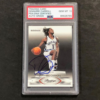 2009-10 PANINI PRESTIGE #227 DeMarre Carroll Signed Card AUTO 10 PSA Slabbed RC