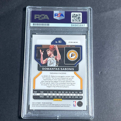 2021-22 Panini Prizm #183 Domantas Sabonis Signed Card AUTO PSA Slabbed Pacers