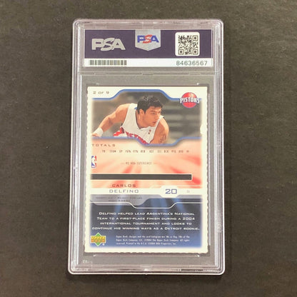 2004 Upper Deck #2 Carlos Delfino Signed Card AUTO PSA Slabbed RC Pistons