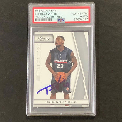 2010-11 Panini Prestige #195 Terrico White Signed Card AUTO PSA Slabbed Pistons