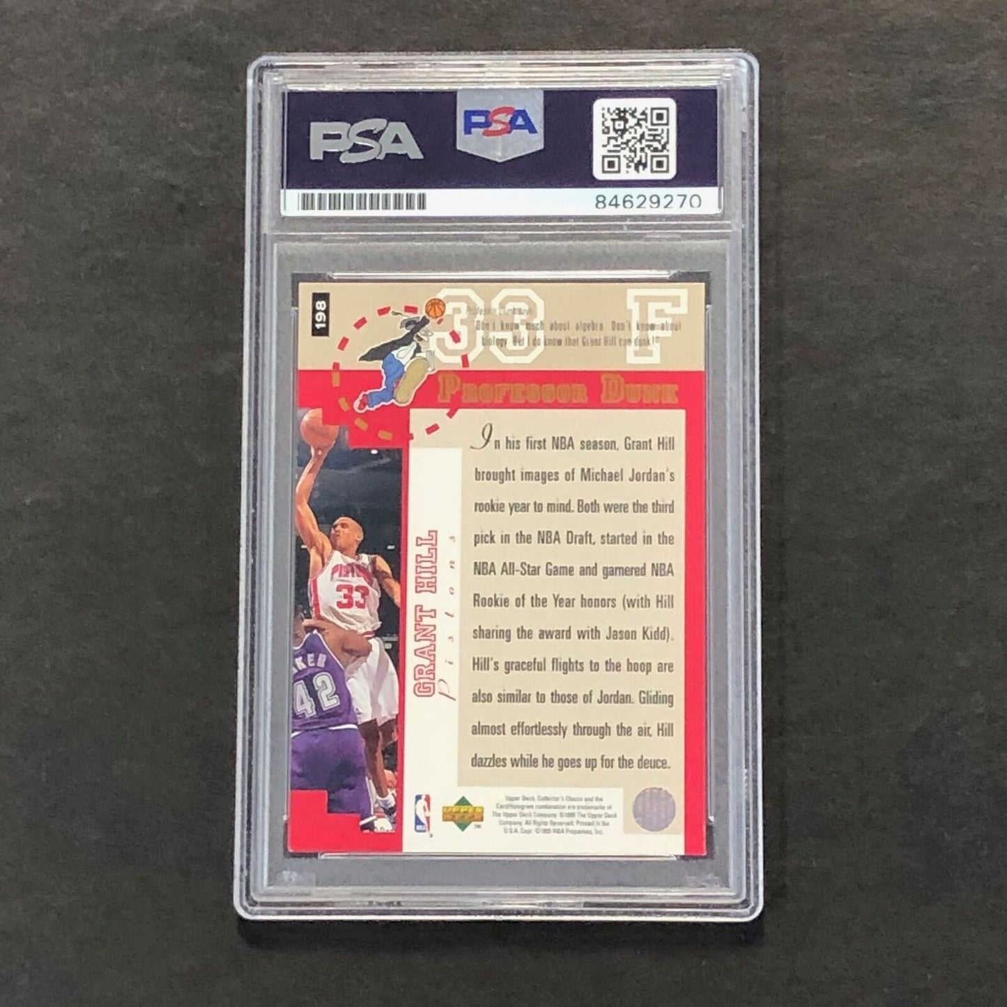 1995-96 Upper Deck Collectors Choice #198 Grant Hill Auto Signed Card PSA/DNA En