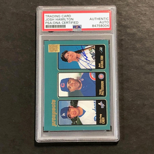 2001 Topps Baseball Prospects #362 Josh Hamilton Signed Card PSA Slabbed Auto ML