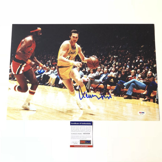 Jerry West signed 12x18 photo PSA/DNA Los Angeles Lakers Autographed