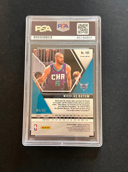 2019-20 Panini Mosaic #102 Nicolas Batum Signed Card AUTO PSA Slab Hornets