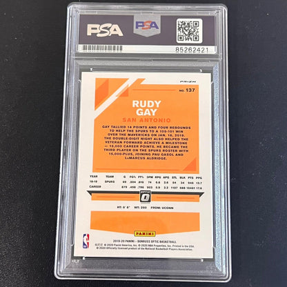 2019-20 Panini Donruss Optic #137 Rudy Gay Signed AUTO PSA Slabbed Spurs