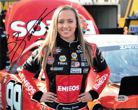 Brittney Zamora signed 8x10 photo PSA/DNA Autographed NASCAR Driver