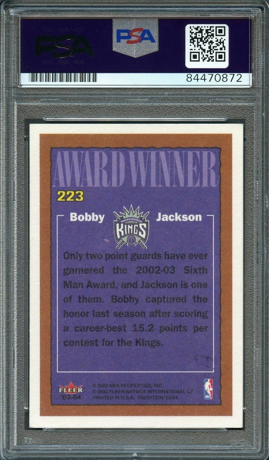 2003-04 Fleer Tradition Crystal #223 Bobby Jackson Signed Card AUTO 10 PSA/DNA S