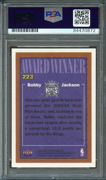 2003-04 Fleer Tradition Crystal #223 Bobby Jackson Signed Card AUTO 10 PSA/DNA S