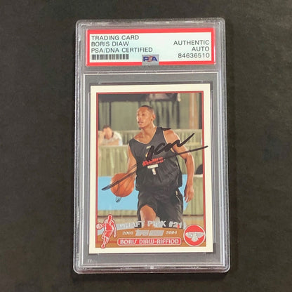 2003 NBA Topps #241 Boris Diaw-Riffiod Signed Card AUTO PSA Slabbed RC