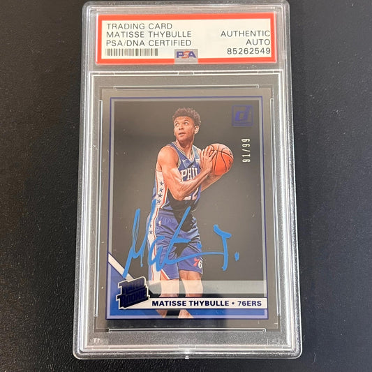2019-20 Panini Rated Rookie #69 91/99 Matisse Thybulle Signed Card AUTO PSA Slab