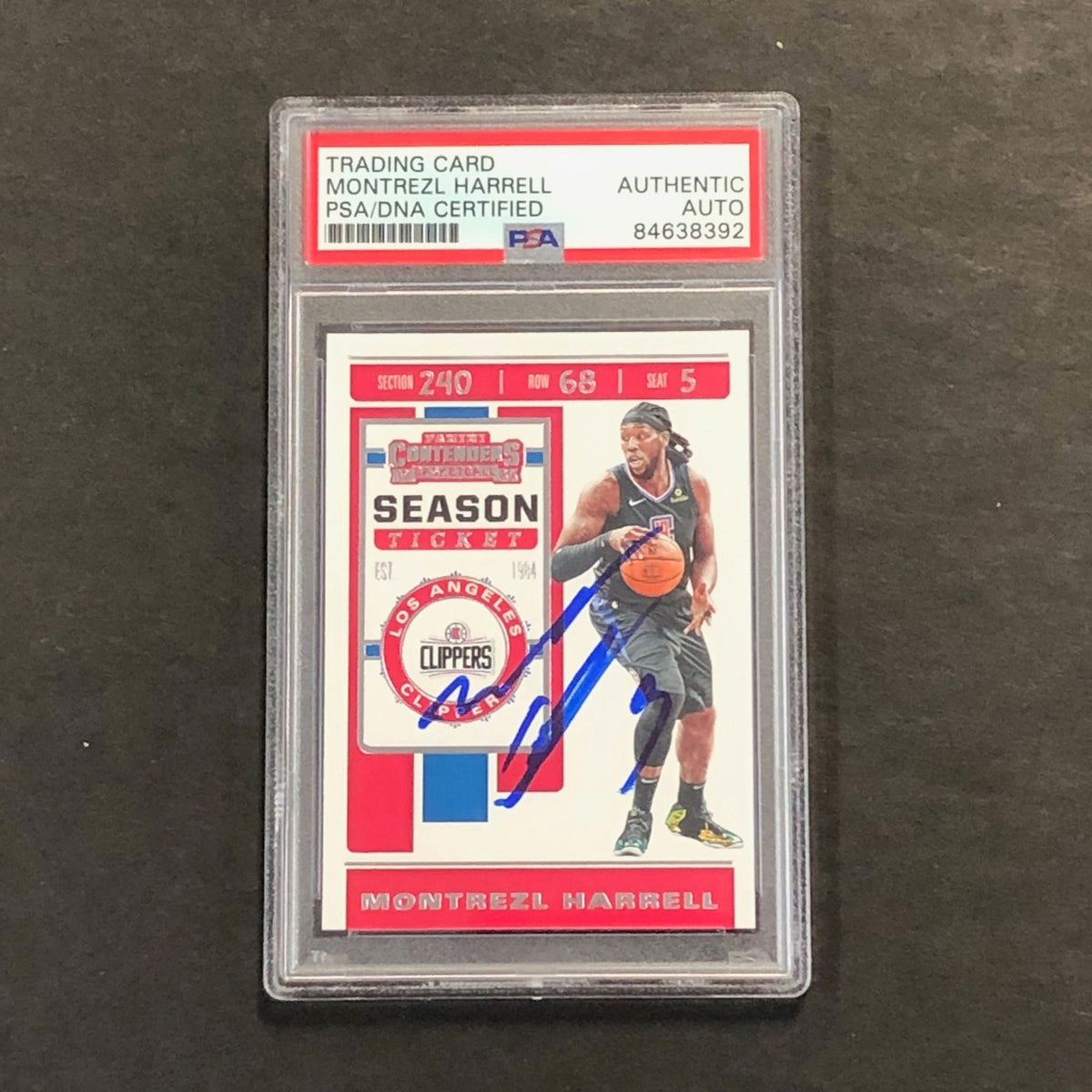 2019-20 NBA Panini Contenders #83 Montrezl Harrell Signed Card AUTO PSA Slabbed