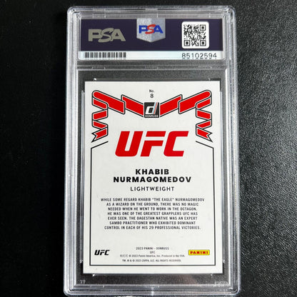 2023 Panini Donruss #8 Khabib Nurmangomedov Signed Card AUTO PSA Slabbed