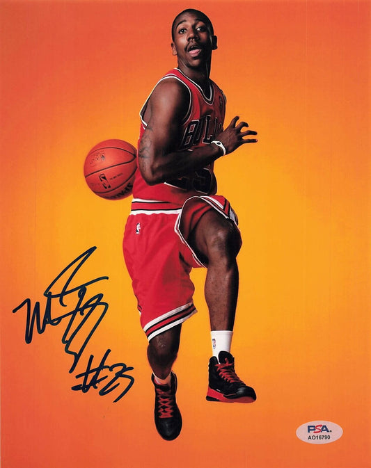 MARQUIS TEAGUE signed 8x10 photo PSA/DNA Chicago Bulls Autographed