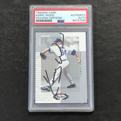 2002 Fleer Box Score #22 Kerry Wood Signed Card PSA Slabbed Auto Cubs