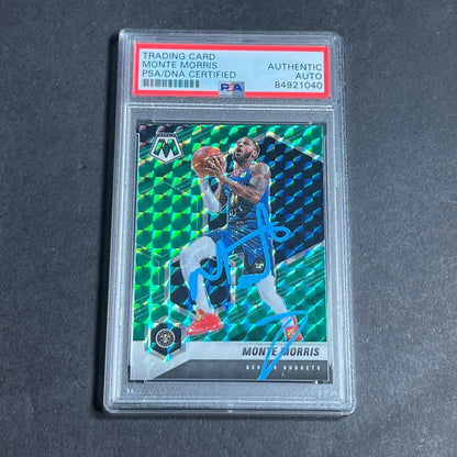 2020-21 Panini Mosaic #87 Monte Morris Signed Card AUTO PSA Slabbed Nuggets