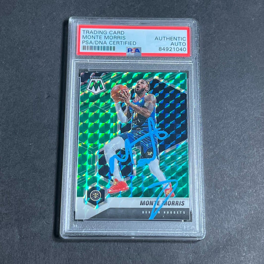 2020-21 Panini Mosaic #87 Monte Morris Signed Card AUTO PSA Slabbed Nuggets