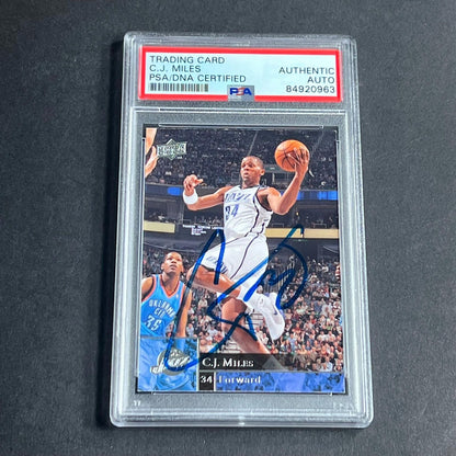 2019-2010 Upper Deck #190 CJ Miles Signed Card PSA Slabbed RC Jazz