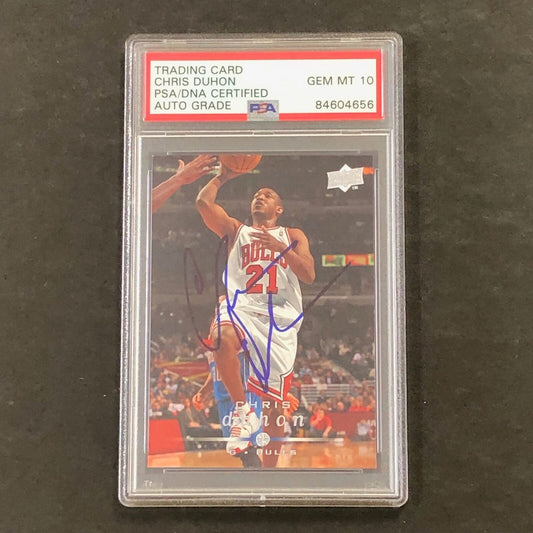 2008 Upper Decks #11 Chris Duhon Signed Card AUTO 10 PSA Slabbed Bulls