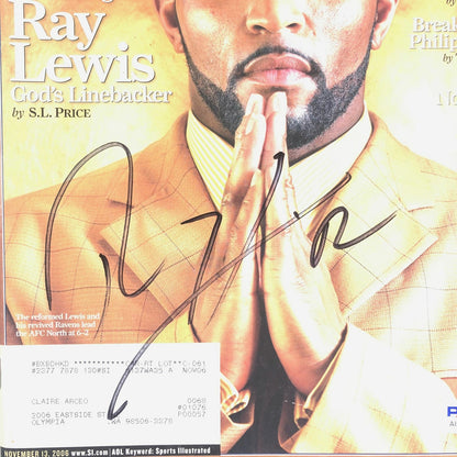 Ray Lewis Signed SI Magazine PSA/DNA Baltimore Ravens Autographed