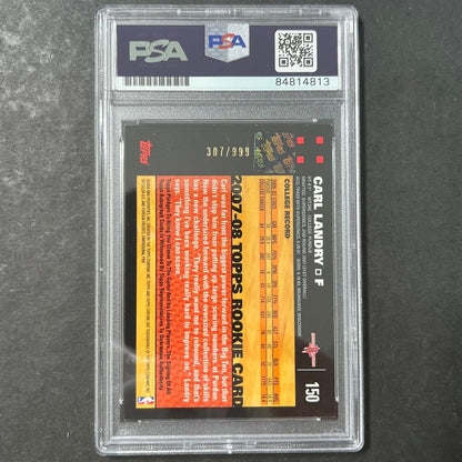 2007-08 Topps Chrome #150 Carl Landry Signed Card AUTO 10 PSA/DNA Slabbed Rocket