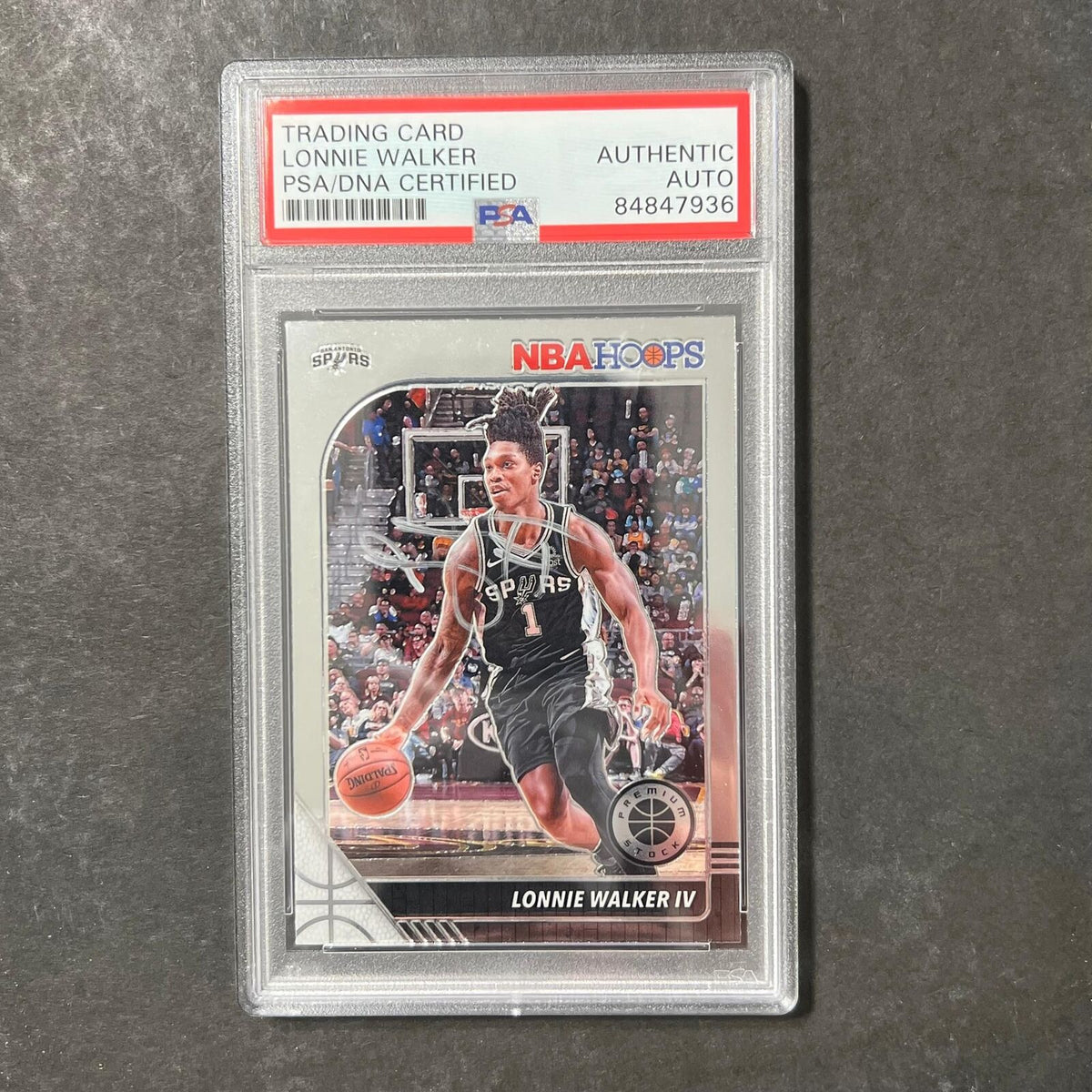 2019-20 Panini Hoops Premium Stock #175 Lonnie Walker IV Signed Card AUTO PSA/DN