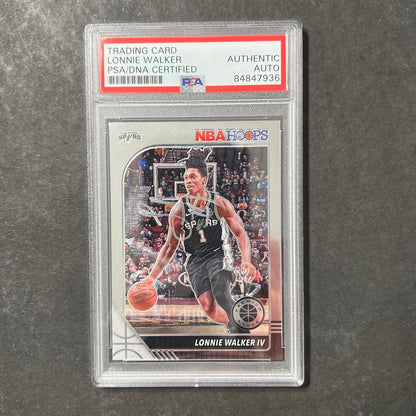 2019-20 Panini Hoops Premium Stock #175 Lonnie Walker IV Signed Card AUTO PSA/DN
