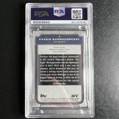 2019 UFC Topps Museum #15 Khabib Nurmagomedov Signed Card AUTO PSA Slabbed