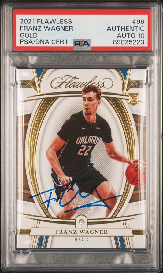2021 Flawless Gold #96 Franz Wagner Signed Rookie Card AUTO 10 PSA Slabbed RC