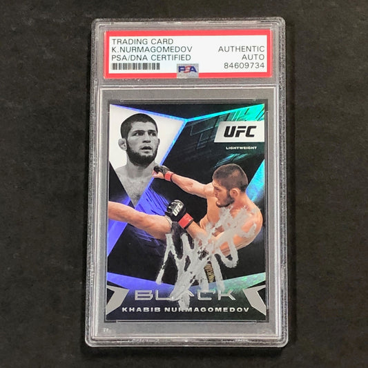 2021 Panini Chronicles Black #106 Khabib Nurmagomedov Signed Card AUTO PSA Slabb