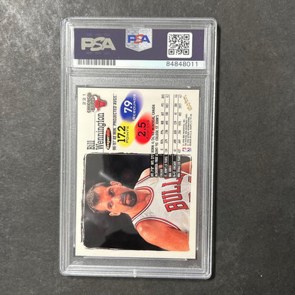 1997 NBA Hoops #221 Bill Wennington Signed Card AUTO PSA Slabbed Bulls