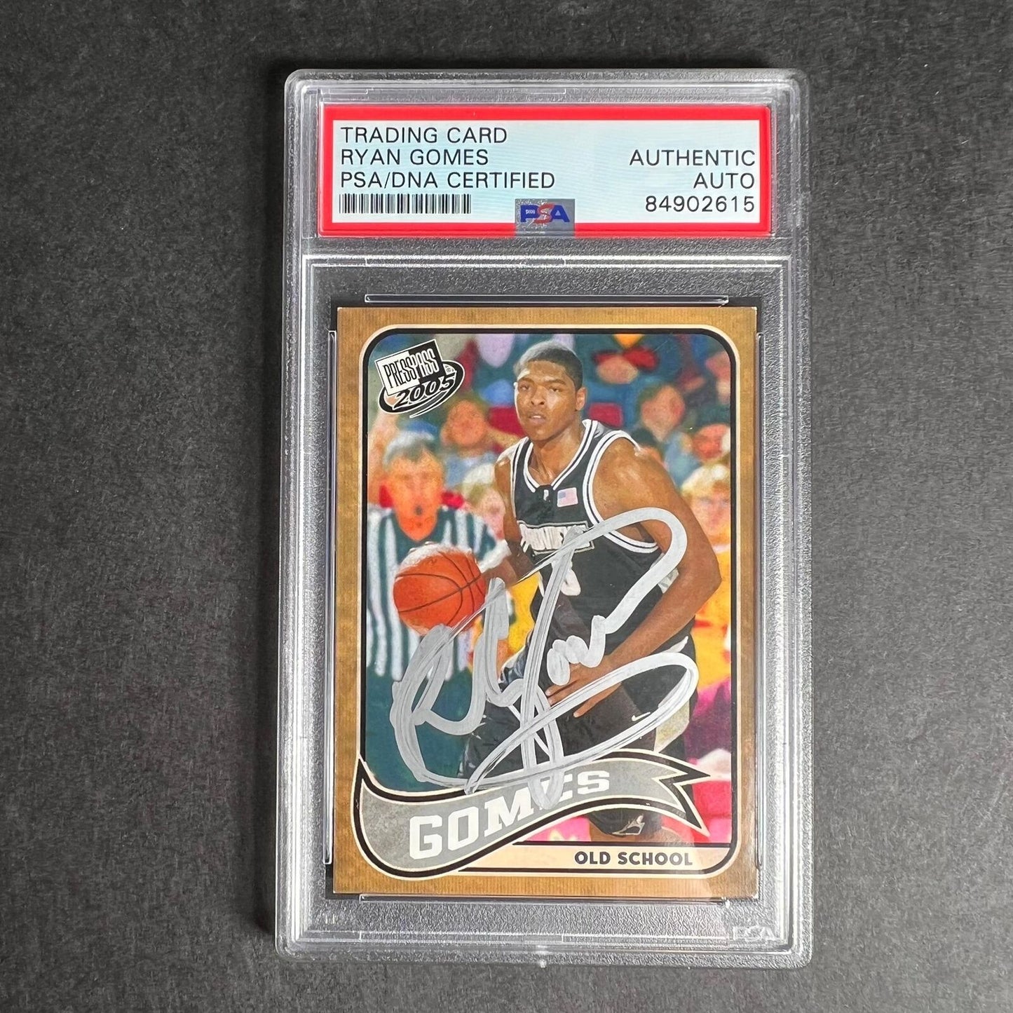 2005-06 Press Pass #7 Ryan Gomes Signed AUTO PSA Slabbed Providence