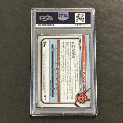 2022 1st Bowman Chrome #BCP-82 Aeverson Arteaga Signed Card PSA Slabbed Auto 10