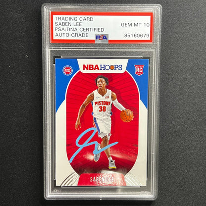 2020-21 Panini Hoops Rated Rookie #206 Saben Lee Signed Card AUTO PSA Slabbed Pi