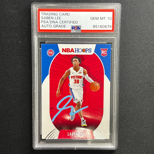 2020-21 Panini Hoops Rated Rookie #206 Saben Lee Signed Card AUTO PSA Slabbed Pi