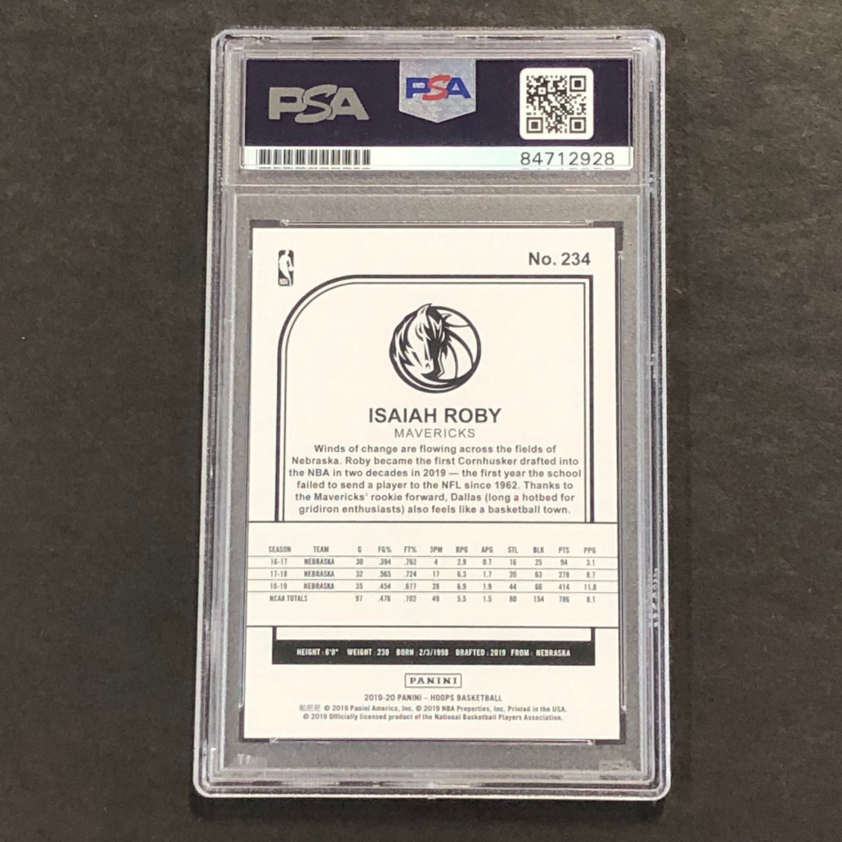 2019-20 Panini NBA Hoops #234 Isaiah Roby Signed Card AUTO PSA Slabbed RC Maveri