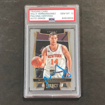 2016-17 Panini Select #19 Willy Hernangomez Signed Card AUTO 10 PSA Slabbed RC K