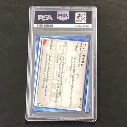 2003 Topps Great Expectations #GE-TJF TJ Ford Signed Card Auto 10 PSA/DNA Slabbe