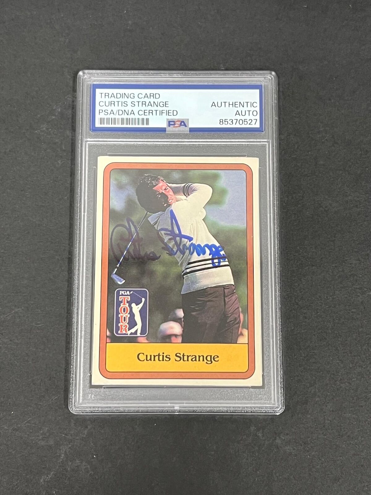 1981 Donruss PGA Tour #3 Curtis Strange Signed Card Auto PSA Slabbed Golf