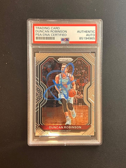 2020-21 Panini Prizm Orange #181 Duncan Robinson Signed Card PSA Slabbed Heat