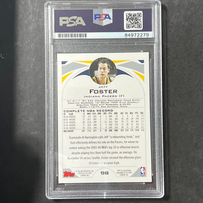2004-05 Topps #98 Jeff Foster Signed Card AUTO PSA Slabbed Pacers
