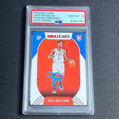 2020-21 NBA Hoops #230 Theo Maledon Signed Card AUTO Grade 10 PSA Slabbed RC