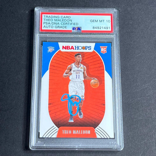 2020-21 NBA Hoops #230 Theo Maledon Signed Card AUTO Grade 10 PSA Slabbed RC